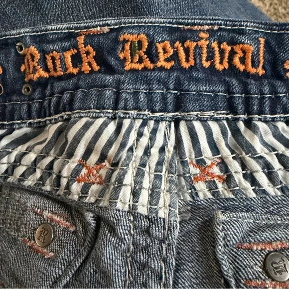 Rock Revival Scarlett Easy Shorts Rhinestones Denim Shorts E8200EH27 Size 27 - Picture 7 of 12